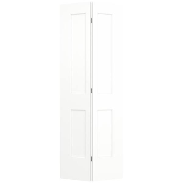 JELD-WEN 32 in. x 80 in. Smooth 2-Panel Brilliant White Solid Core Molded Composite Interior Closet Bi-fold Door