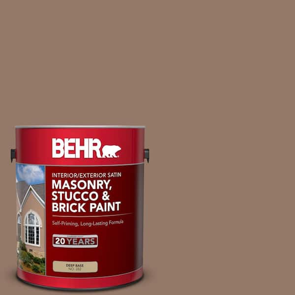 BEHR 1 gal. #BXC-73 True Walnut Satin Interior/Exterior Masonry, Stucco and Brick Paint