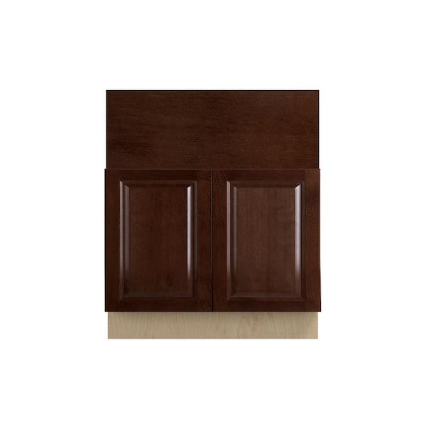 Charlotte Raised 36 in. W x 34.5 in. H x 24 in. D in Bordeaux Plywood Assembled Farm Sink Base Cabinet