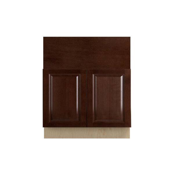 Charlotte Raised 30 in. W x 34.5 in. H x 24 in. D in Bordeaux Plywood Assembled Farm Sink Base Cabinet