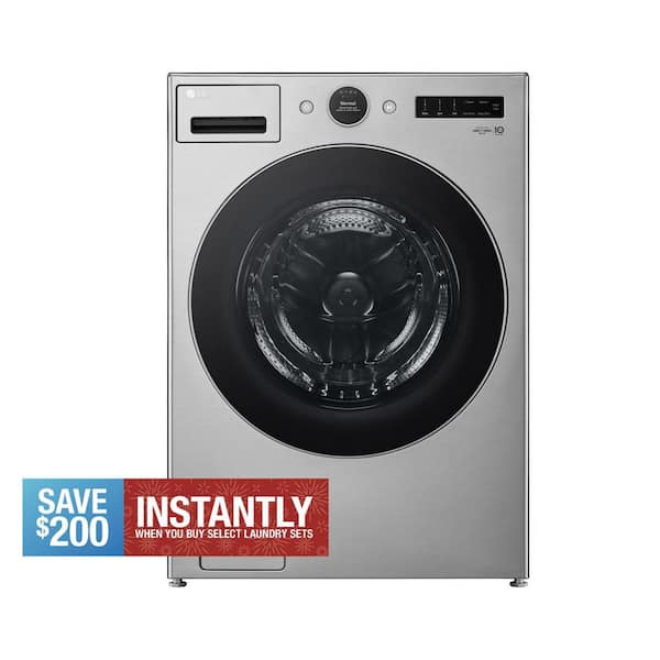 4.5 cu. ft. Stackable Smart Front Load Washer in Graphite Steel with ezDispense, AI Digital Dial, Steam and TurboWash360