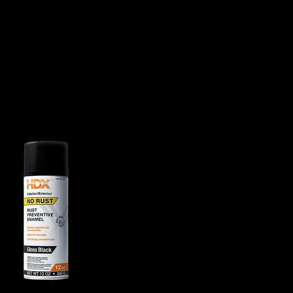 HDX 12 Ounce Rust Preventative Rust Gloss/Black Spray Paint AH79905US6 ...