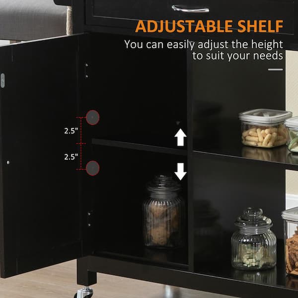 Unbranded - Outdoor Grill Cart with Storage, Solid Wood Top, Drawer, for Outdoor & Backyard, Black
