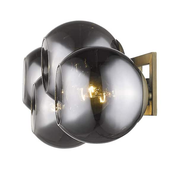 HomeRoots 10.75 in. Gray Indoor Hardwired Sconce with No Bulbs Included
