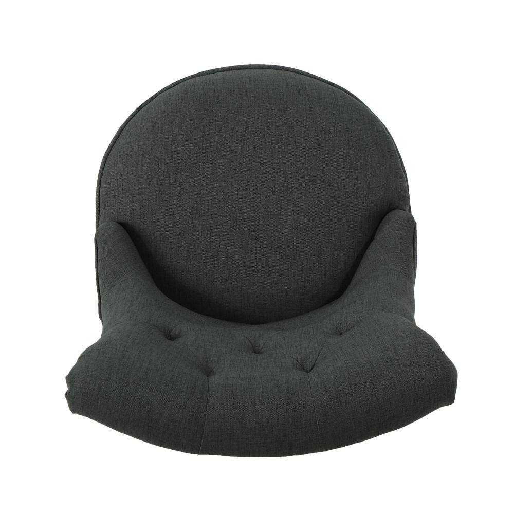 Grayson Modern Swivel Desk Chair in Dark Gray with Wood Accents