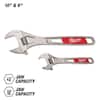 Milwaukee 6 in. and 10 in. 2-Piece Adjustable Wrench Set 48-22-7400
