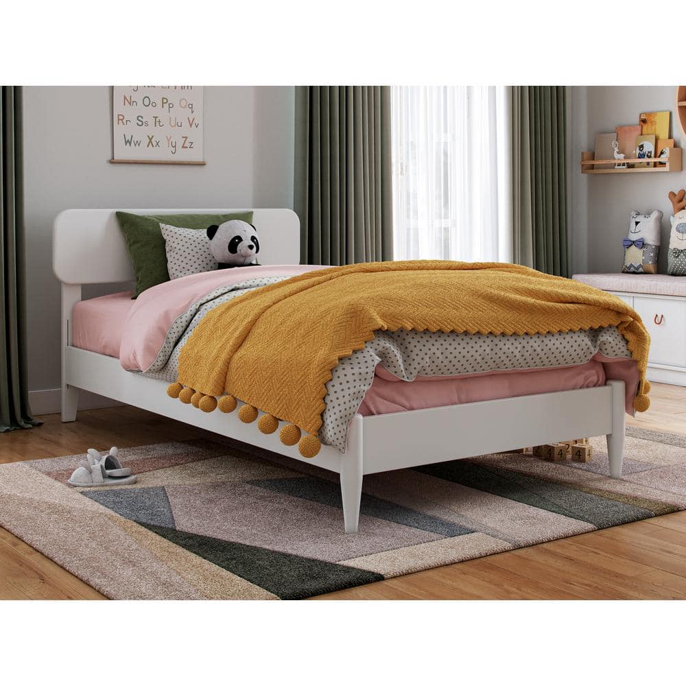 AFI Florence White Solid Wood Frame Twin Low Profile Platform Bed ...