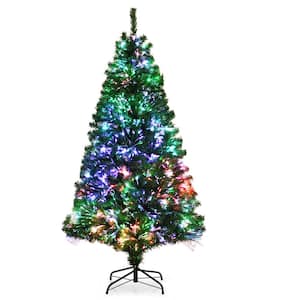 6 ft. Pre-lit Artificial Christmas Tree Fiber Optic Xmas Tree Holiday Decor