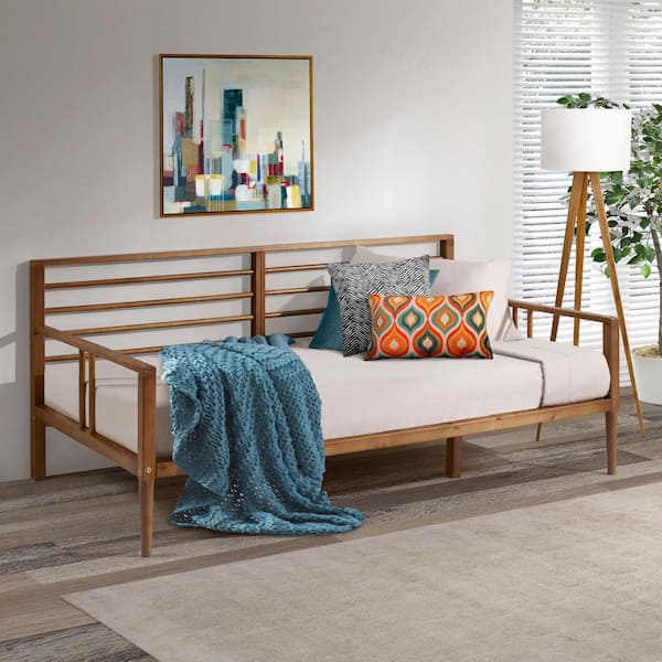 Walker Edison Furniture Company Modern Solid Wood Twin Spindle Daybed - Caramel