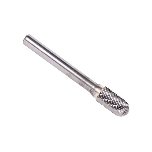 1/4 in. x 1 in. Cylindrical Radius End Solid Carbide Burr Rotary File Bit with 1/4 in. Shank