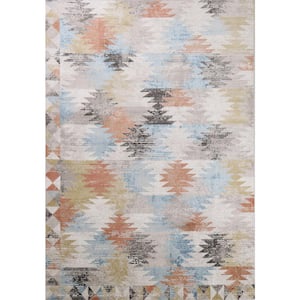Ashland Multi 9 ft. x 12 ft. (8 ft. 6 in. x 11 ft. 6 in.) Geometric Transitional Area Rug