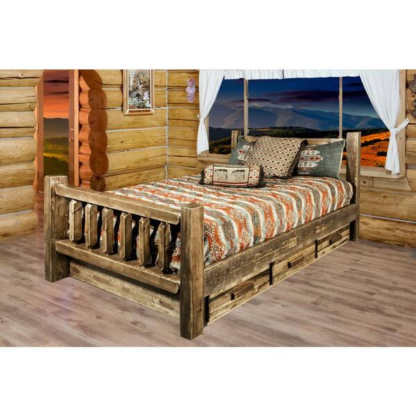 Montana Woodworks Homestead Collection, Montana King Bookcase Storage Bed