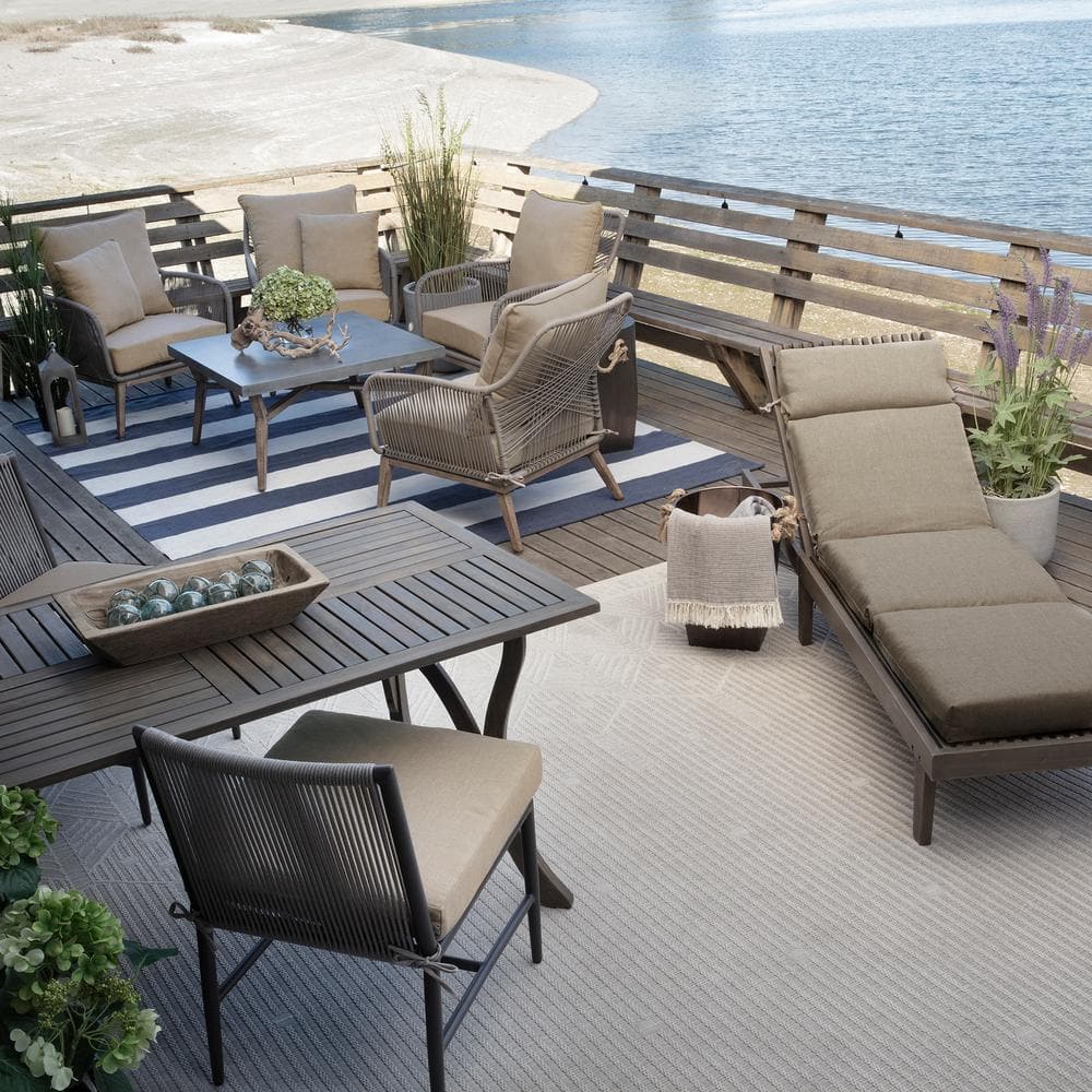 Natural Tan Recycled Olefin Outdoor Chaise Lounge Cushion
