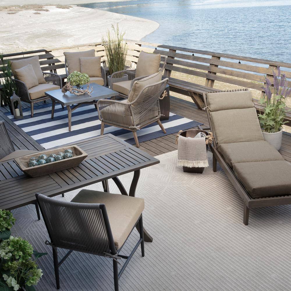 Natural Tan Recycled Fabric Outdoor Deep Seat Cushion Set