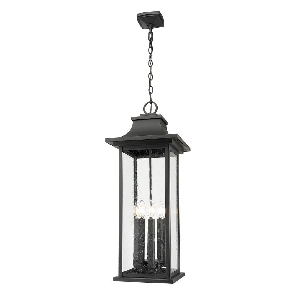 Tiberius 31.5 in. Weather Resistant Black6 Light Outdoor Chain Pendant Ligh