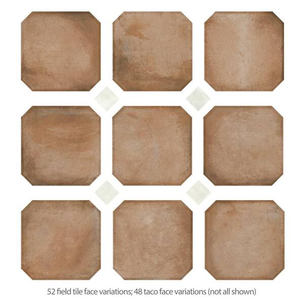 Laverton Octagon Natural with Taco Nieve 8 in. x 8 in. Porcelain Floor and Wall Take Home Tile Sample