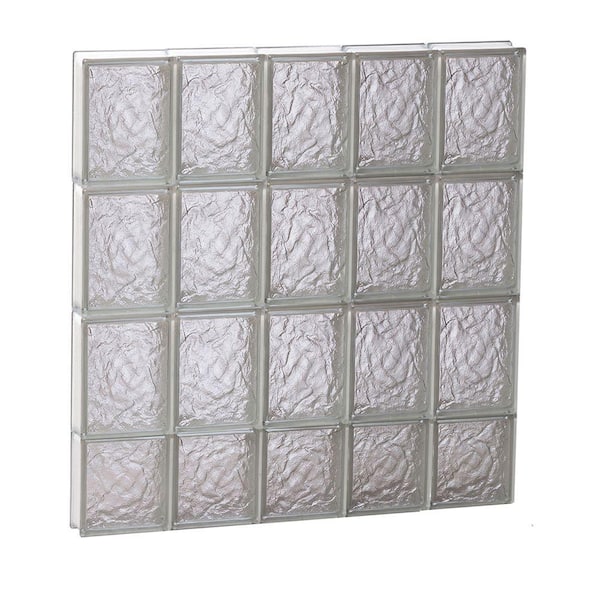 Clearly Secure 28.75 in. x 29 in. x 3.125 in. Frameless Ice Pattern Non-Vented Glass Block Window