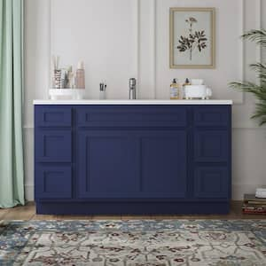 60 in. W x 21 in. D x 32.5 in. H Bath Vanity Cabinet without Top in Blue