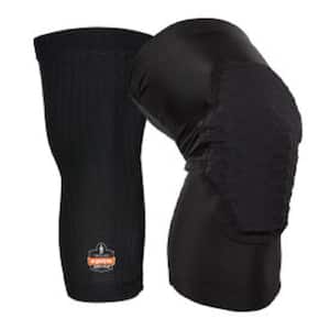 Proflex 525 Black Lightweight Padded Foam Soft Shell Knee Sleeves with Pull Over Closure - Small (Pair)