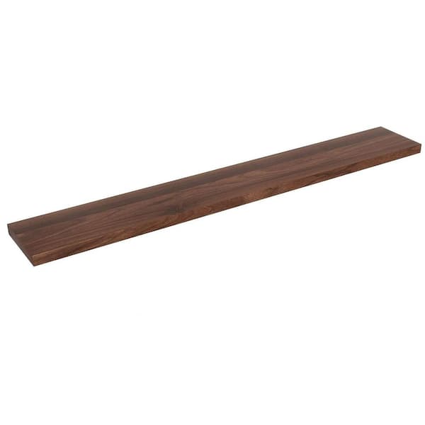 72 in. W x 9.3 in. D Walnut Floating Shelves Decorative Wall Shelf Fireplace Mantel
