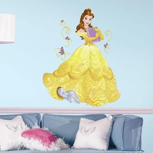 2.5 in. x 27 in. Disney Sparkling Belle 13-Piece Peel and Stick Giant Wall Decal