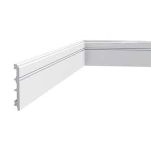 1/2 in. D x 4-1/4 in. W x 78-3/4 in. L Primed White High Impact Polystyrene Baseboard Moulding (4-Pack)