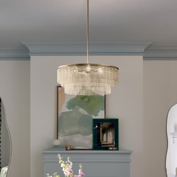 Khaite 26 in. 4-Light Champagne Bronze Rectangle Chandelier