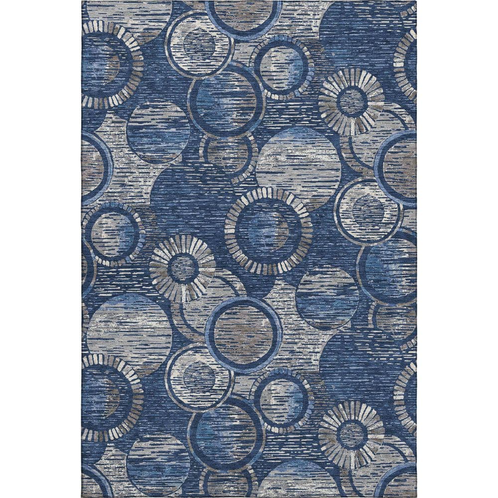 Mayfield Premium Machine Washable Abstract AMF2206 Navy 3 ft. x 4 ft. Area Rug price history on PriceWatchPro