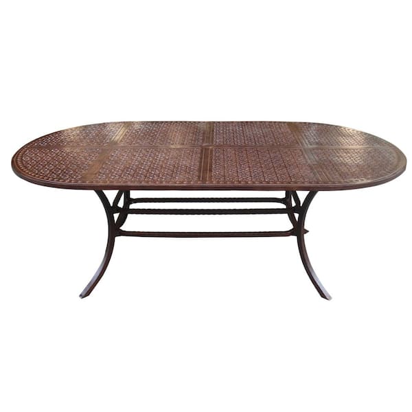 42 In X 84 Rustic Brown Oval Aluminum Outdoor Dining Table H B3259307976 - Rustic Patio Dining Table 42 In X 84 Rustic Brown Oval Aluminum Outdoor Dining Table H B3259307976 - Rustic Patio Dining Table