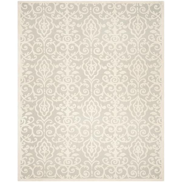 SAFAVIEH Martha Stewart Whetstone Gray 10 ft. x 14 ft. Floral Area Rug