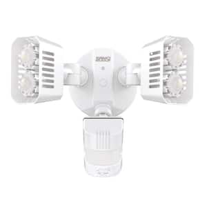 18-Watt 1800 Lumens 180° White Motion Sensor Outdoor Integrated LED 5000K Waterproof Dusk to Dawn Flood Light
