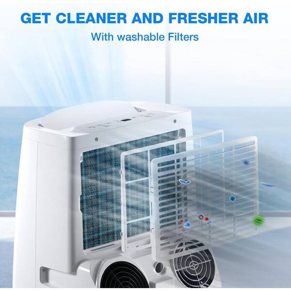 Unbranded - 14,000 BTU Portable Air Conditioners for Room Up to 700 Sq. Ft. w/ Dehumidifier,Fan,Remote and Heater in White,24H Timer