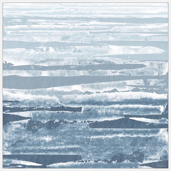 Unbranded "Sea of Ice" by Parvez Taj Floater Framed Canvas Abstract Art Print 20 in. x 20 in.