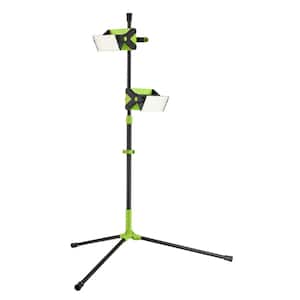 4800-Lumen 2X 30W LED Work Lights, with Tripod and 2 Clamps, 360 Rotation Stan with Hooking System, Weatherproof, Black
