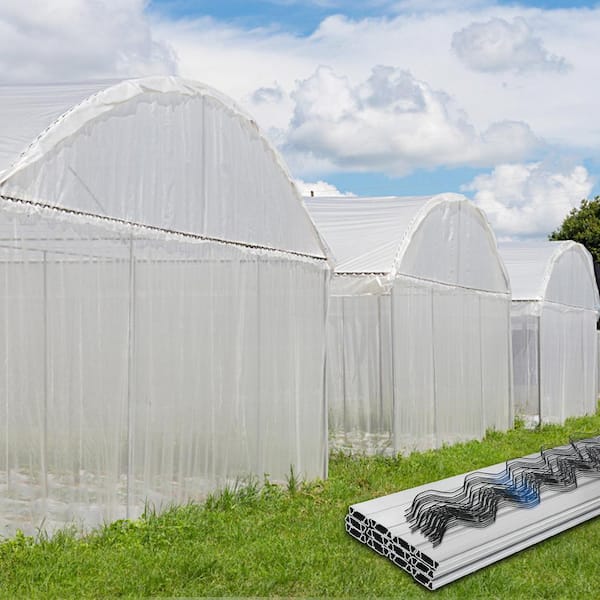 Lock Channel 6.56 ft. PE Coated Spring Wire and Aluminum Alloy Channel for Greenhouse, (40-Pack)