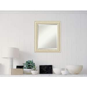 Medium Rectangle Rustic Whitewash Cream Casual Mirror (24.5 in. H x 20.5 in. W)