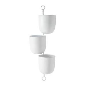 12 in. x 25 in. Contemporary Indoor/Outdoor White Metal Hanging Wall Planter Rack
