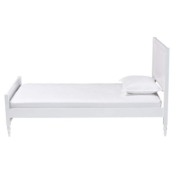 Roni White Wood Frame Twin Platform Bed