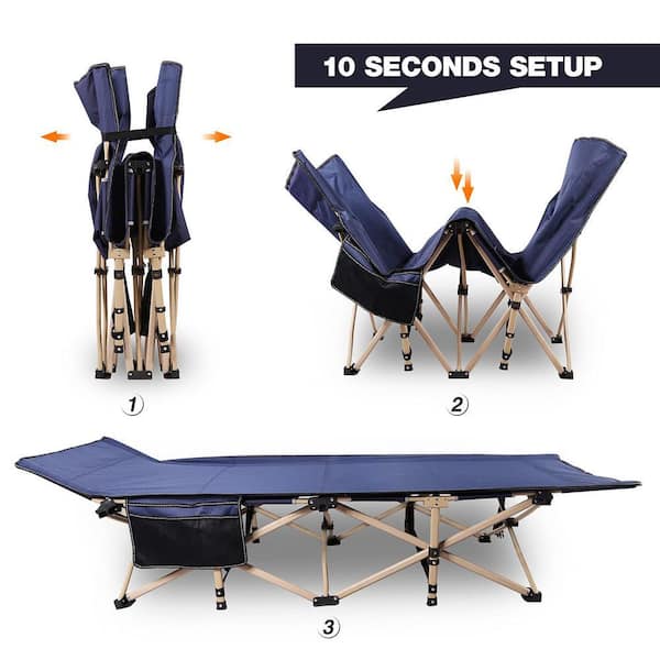 Wildaven Adult Heavy-Duty Folding Camp Bed, 28 in. Extra Wide