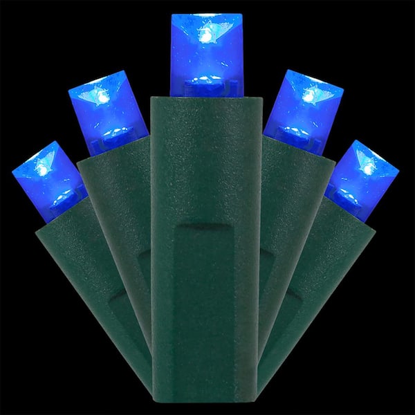Kringle Traditions 25 ft. 50-Light Blue 5 mm LED Balled Mini Light Set
