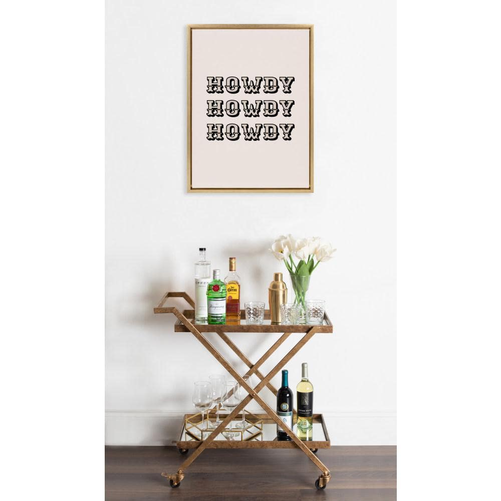 Bright Gold Framed Canvas with Western Howdy Quote, 18x24