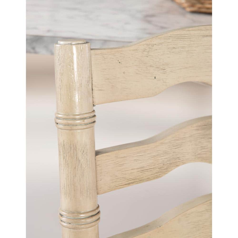 Marino White Wash 30" Upholstered Wood Bar Stool with Turned Legs