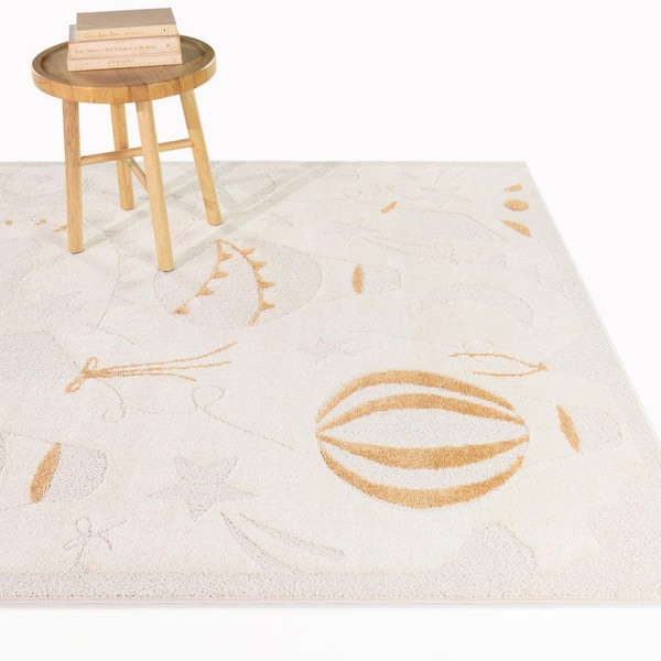 Oskar Orange 5 ft. x 7 ft. Youth Explore Area Rug
