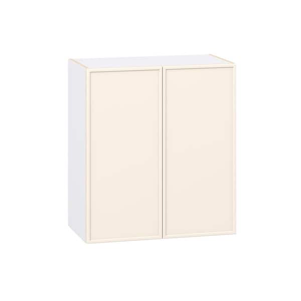 J COLLECTION Fairview 27 in. W x 14 in. D x 30 in. H Assembled Slim Shaker Wall Kitchen Cabinet in Washed Linen