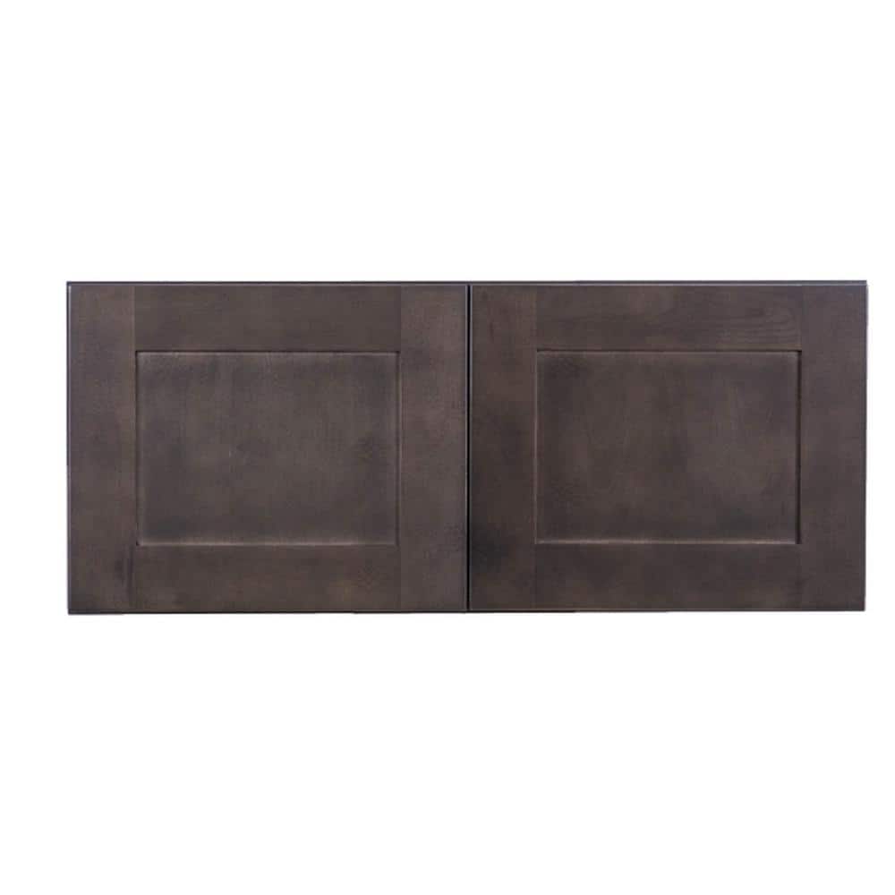 Lancaster Shaker Assembled 36 in. x 18 in. x 12 in. Wall Cabinet with 2 Doors No Shelf in Vintage Charcoal price history on PriceWatchPro