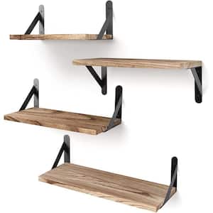 16.5 in. W x 6.1 in. H x 4.3 in. D Wood Rectangular Shelf in Black 4 Sets Adjustable Shelves
