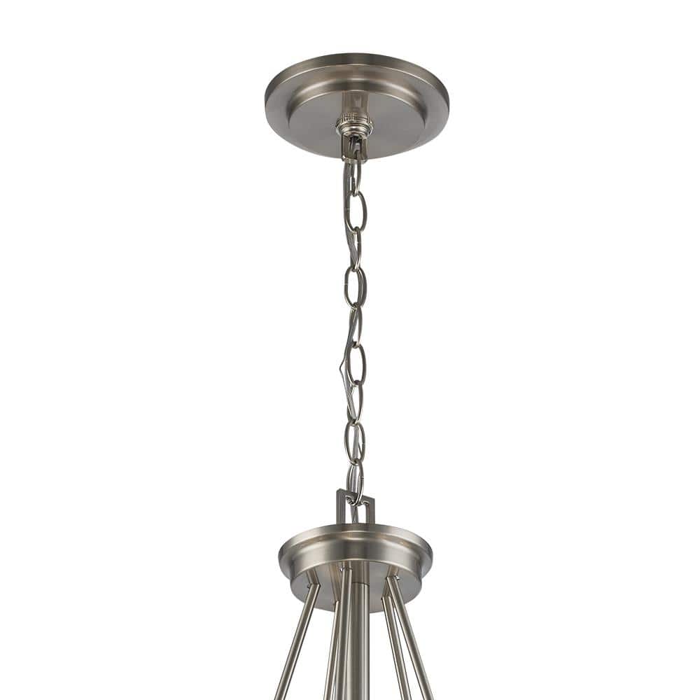 Mod Pod 25" Brushed Nickel Transitional 5-Light Chandelier