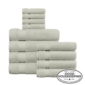 Egyptian Cotton Sage Green 12-Piece Bath Towel Set
