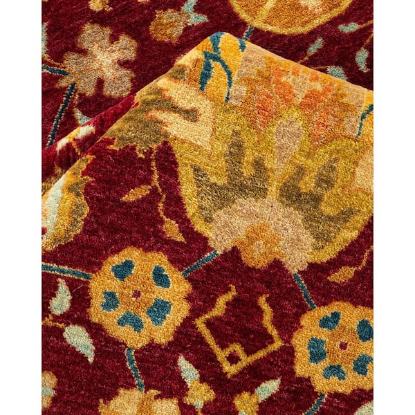 Mogul 8 ft. x 10 ft. Purple Oriental Wool Indoor Area Rug