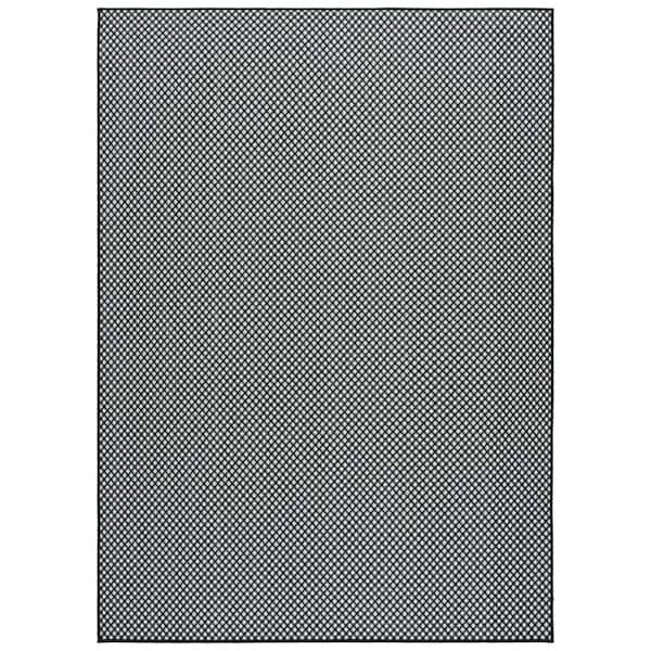 Terrace Black/White 9 ft. x 12 ft. Diamond Geometric Indoor/Outdoor Area Rug